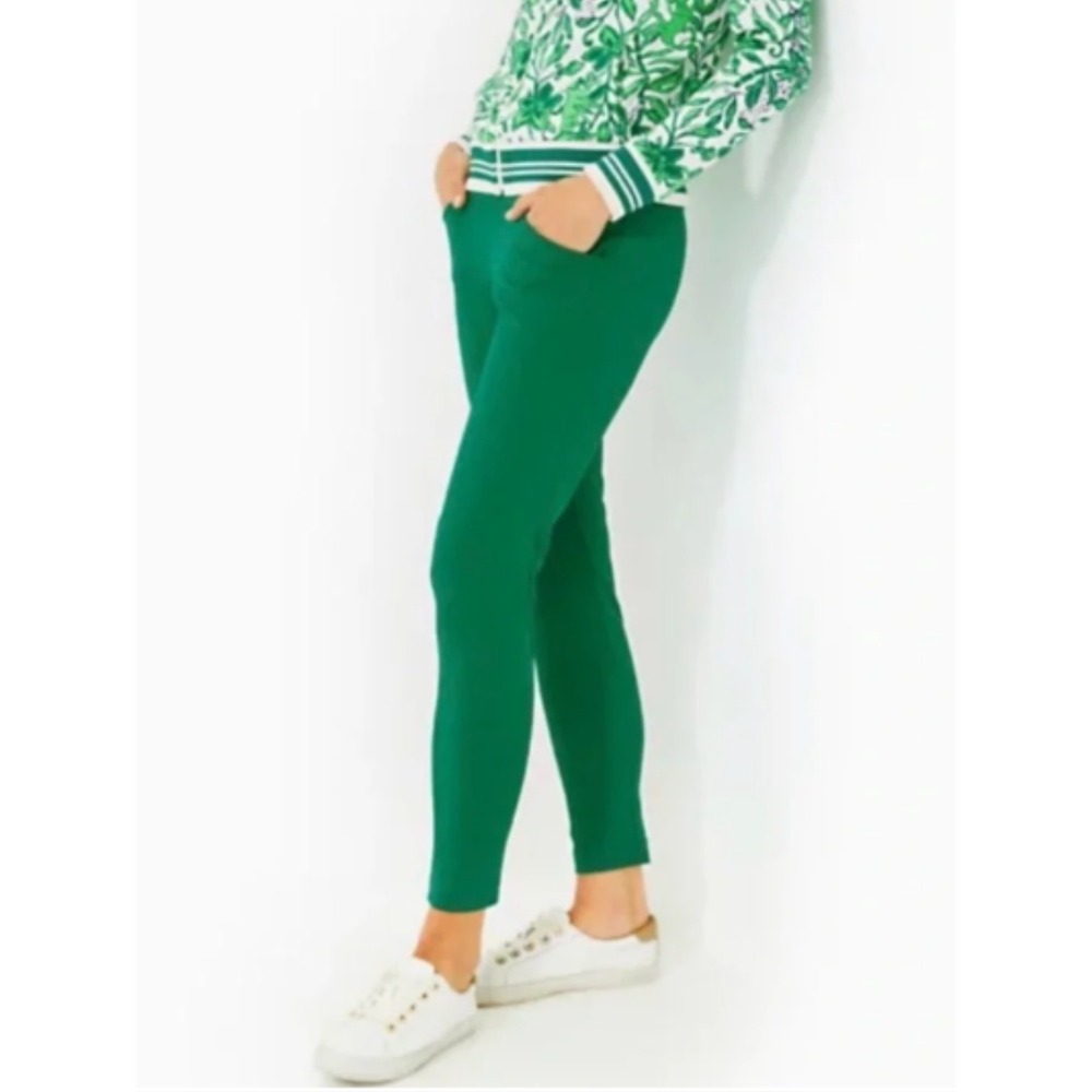 Lilly Pulitzer Luxletic UPF 50+ Ankle Pant 14 Green Stretch Golf Pull On Trouser